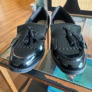 Primark Black Patent Tassel Loafers - Women's Flats 11 Wide